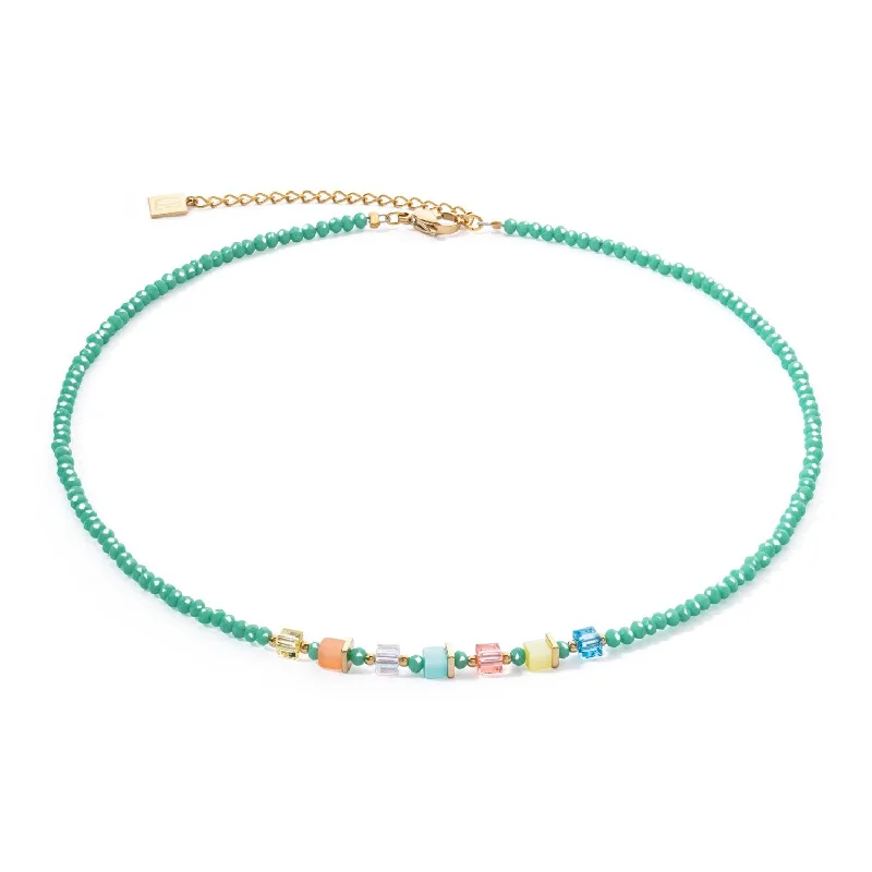 Elegant Pearl Necklaces-Coeur De Lion Joyful Colours Green Multicolour Necklace