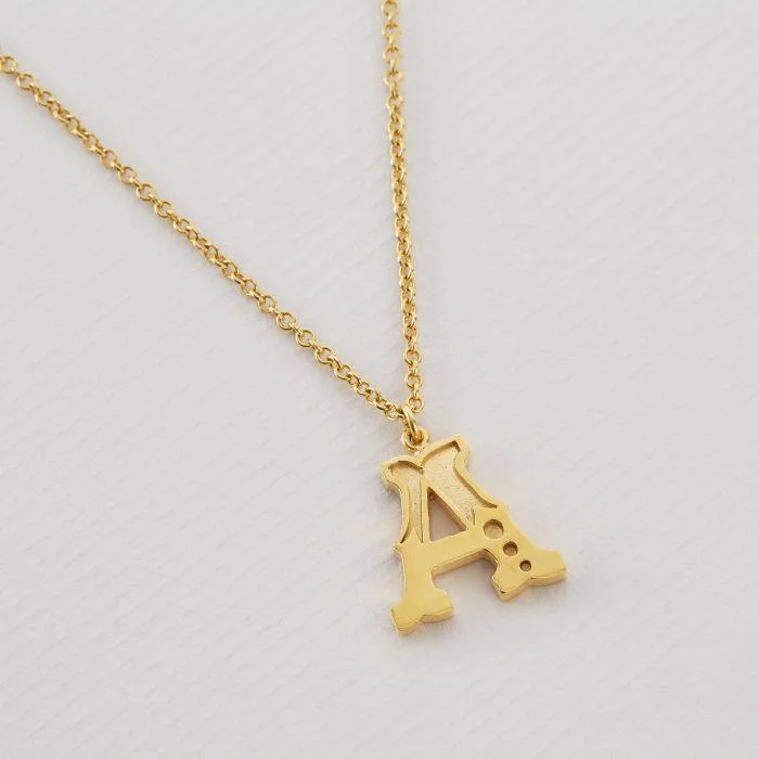 Diamond Pendant Necklaces-Alex Monroe 22ct Gold Vermeil Just My Type Letter A Necklace