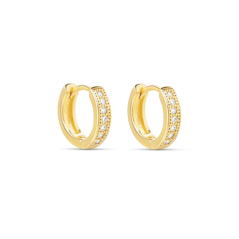 Wedding Drop Earrings-The Gold 11mm Melrose Huggies