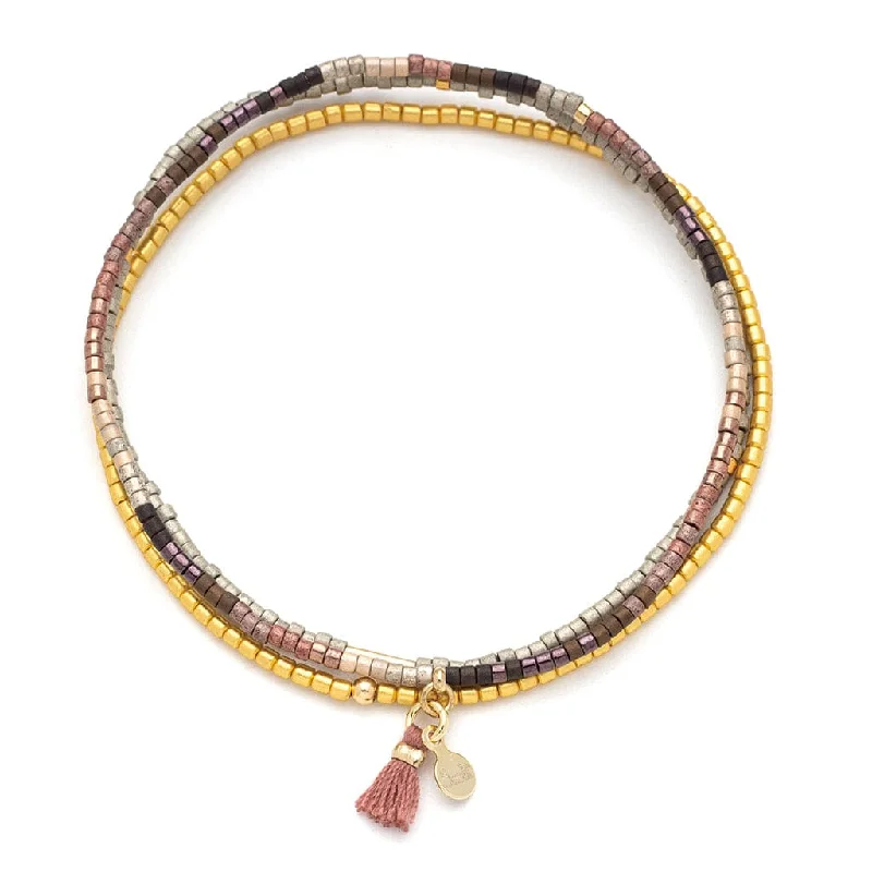 Unique Wedding Bracelets-Scout Chromacolor Miyuki Bracelet Trio - Bronze Multi/Gold