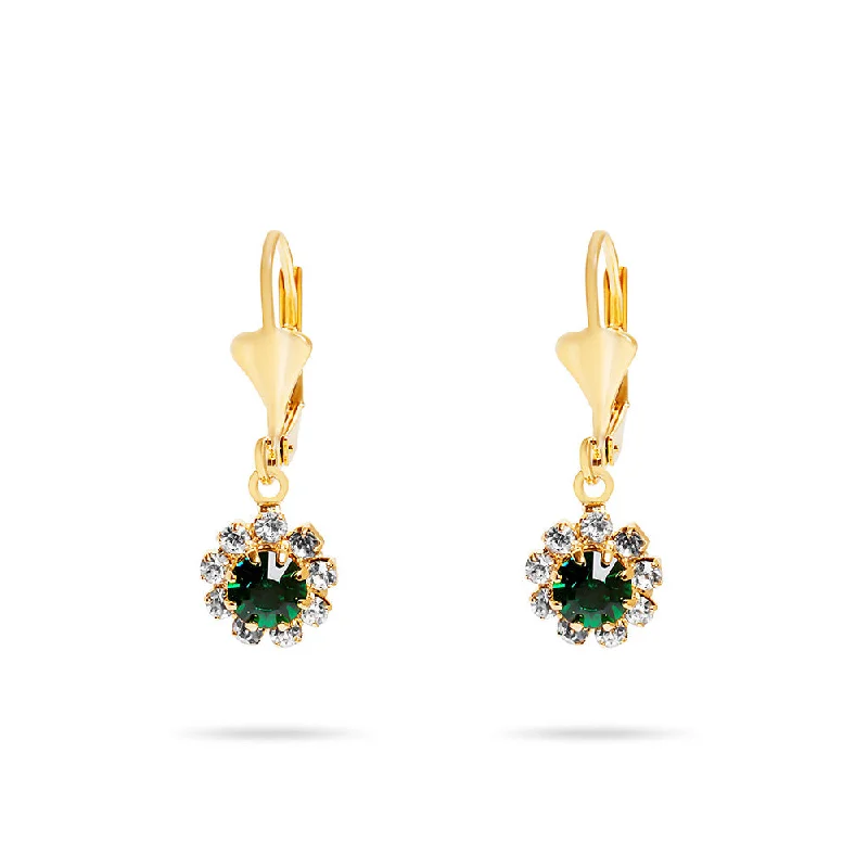 Sparkling Hoop Earrings-THE DEIS EMERALD EARRINGS