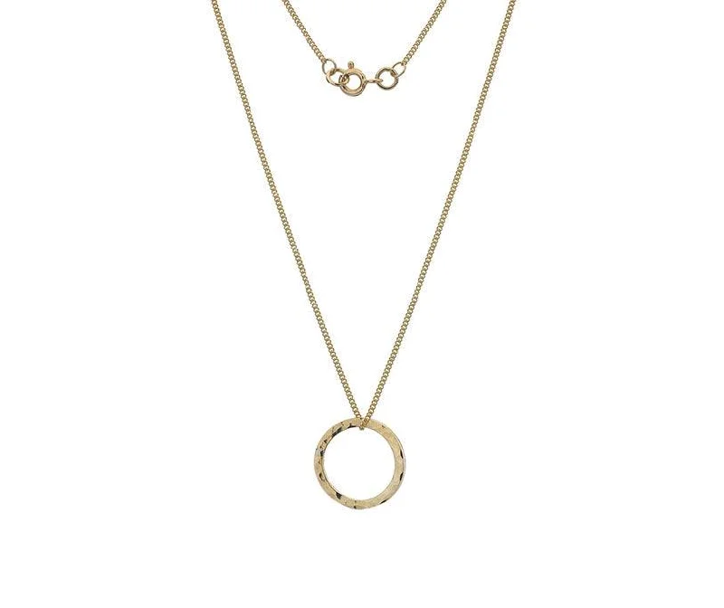 Beautiful Gold Choker Necklaces-9ct Yellow Gold Circle Necklace