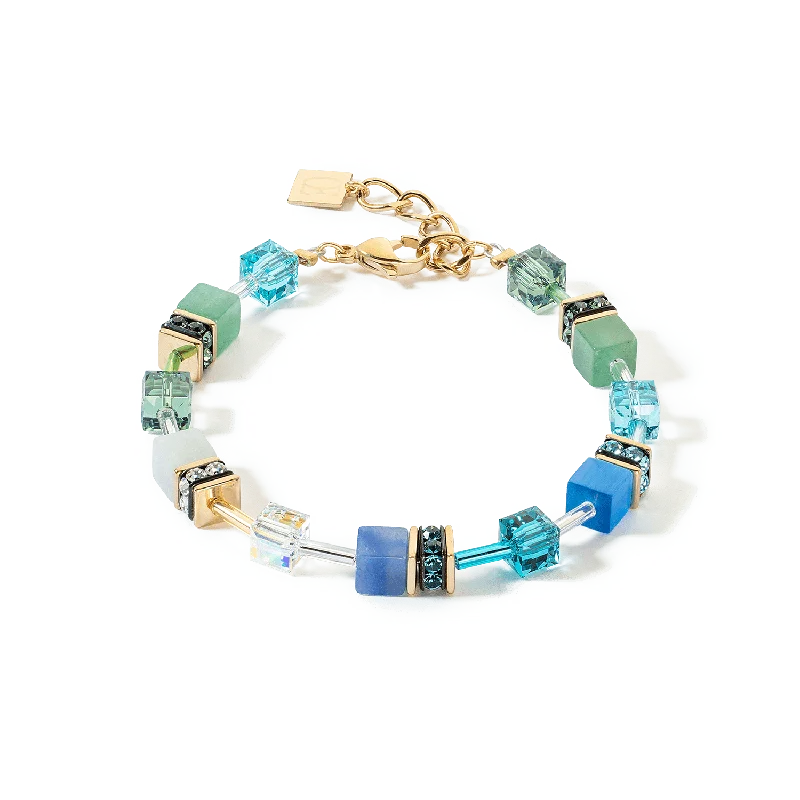 Elegant Silver Bangle Bracelets-Turquoise GeoCube Iconic Bracelet