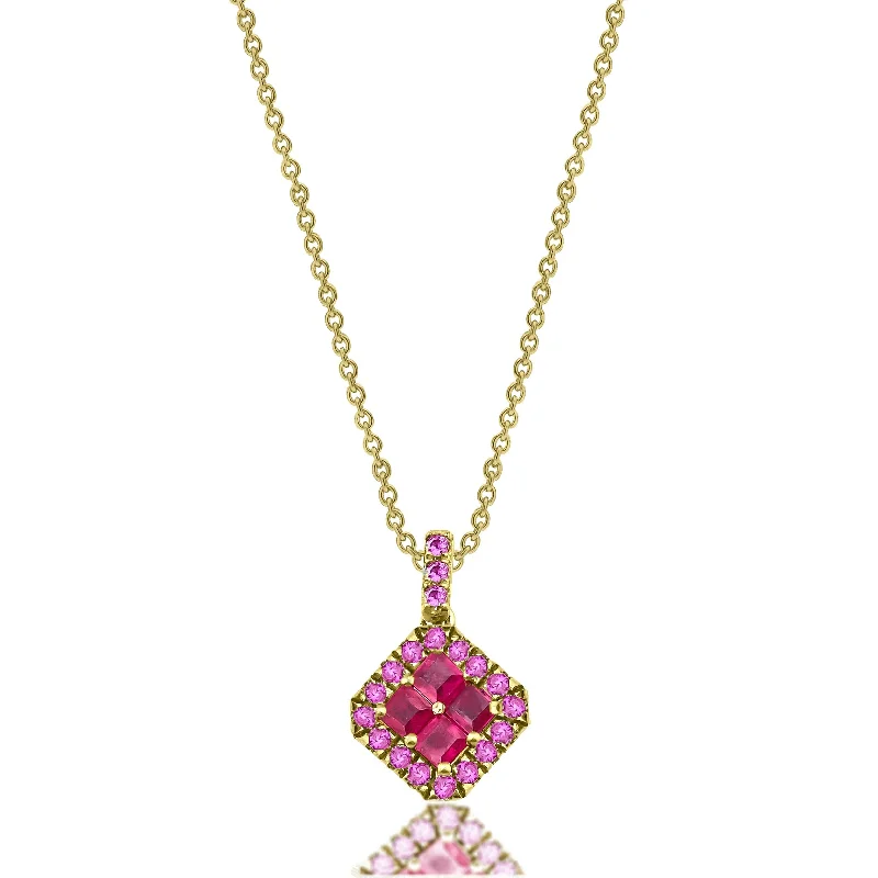 Vintage Style Necklaces-Fortuna Ruby & Pink Sapphire Necklace