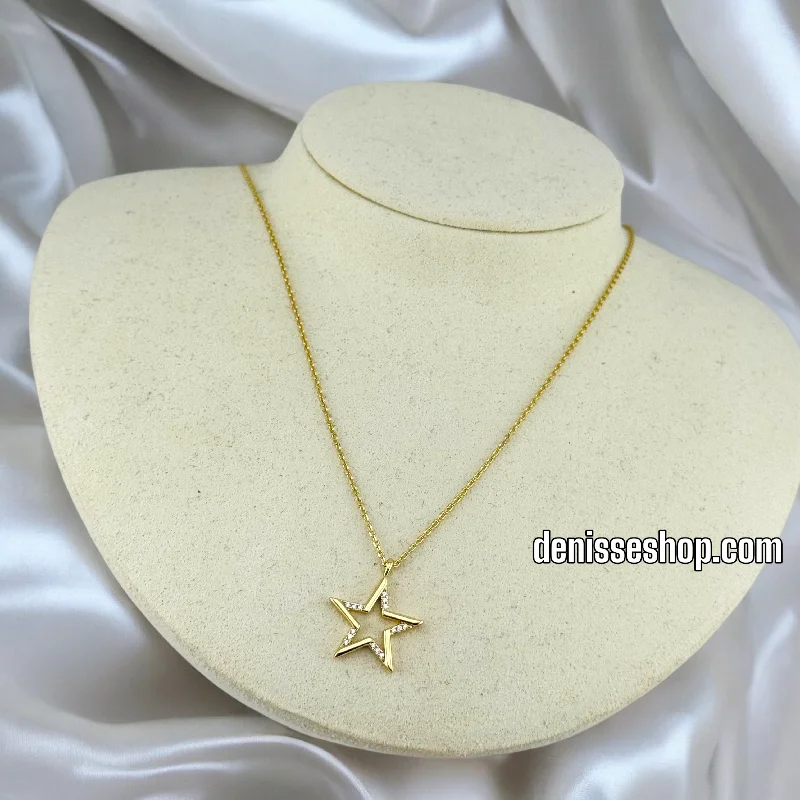 Delicate Pendant Necklaces-14K / WOMEN CUTE STAR NECKLACE N99