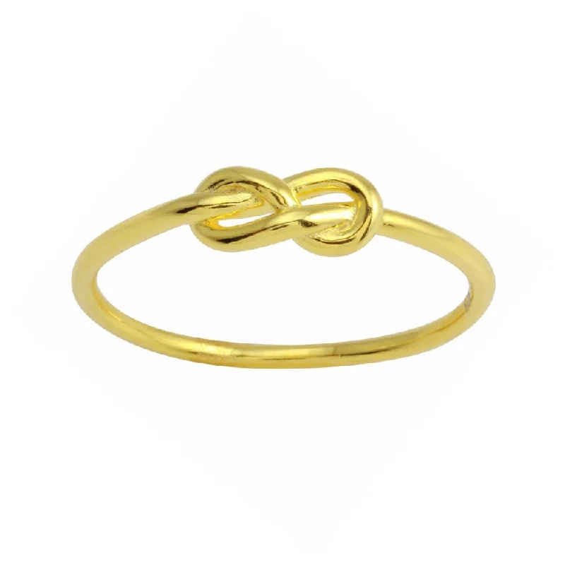 Unique Gemstone Wedding Rings-Gold Plated 925 Sterling Silver Knot Ring - STR01107GP