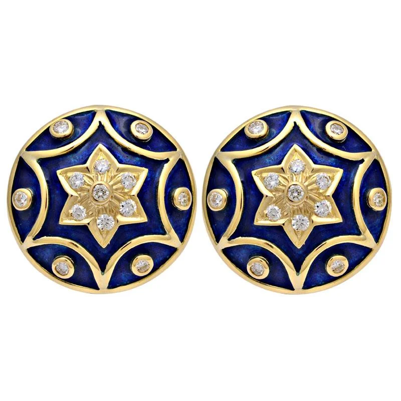 Vintage Style Earrings-Earrings-Diamond (Enamel)  (2113F)