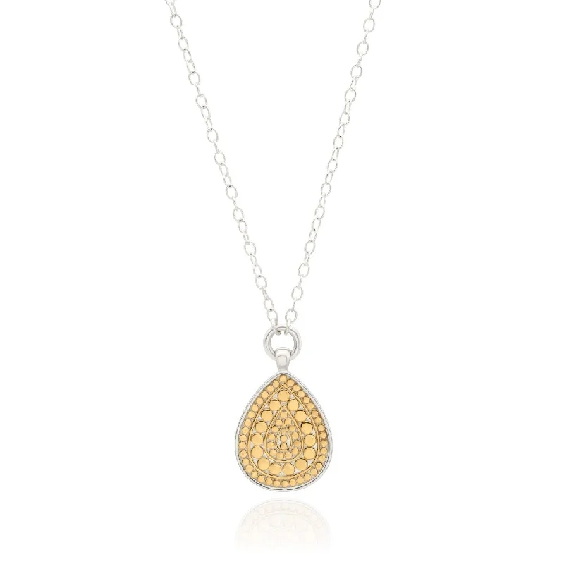 Sparkling Crystal Necklaces-Anna Beck Gold Silver Teardrop Flower Drop Necklace