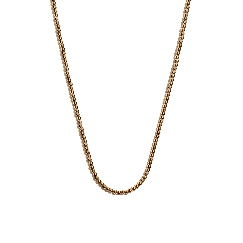 Birthstone Necklaces-14ct Yellow Gold Beads Necklace