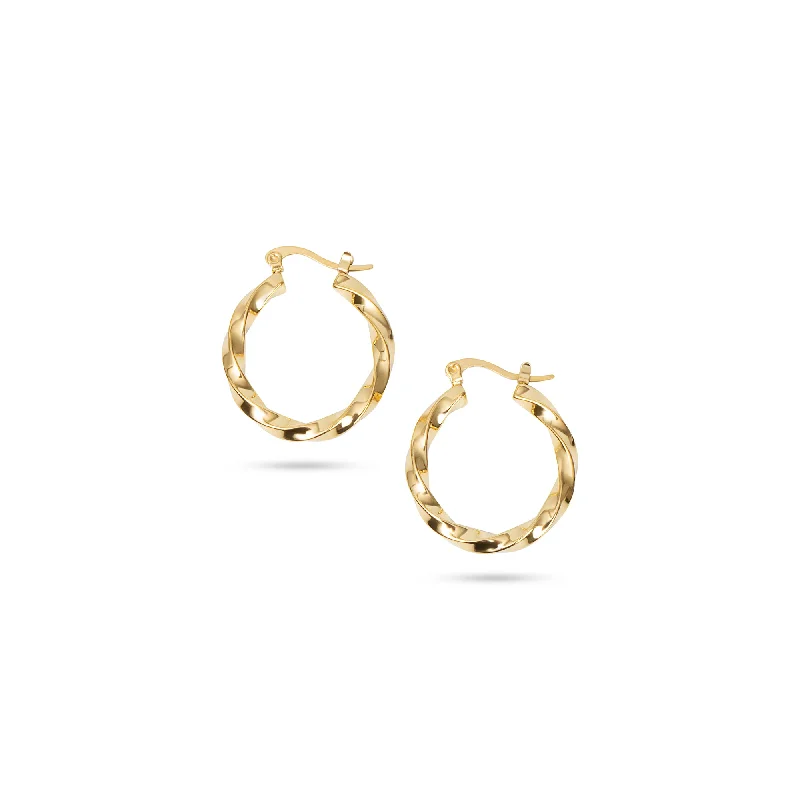 Luxury Gemstone Earrings-THE BOLD TWISTED HOOPS