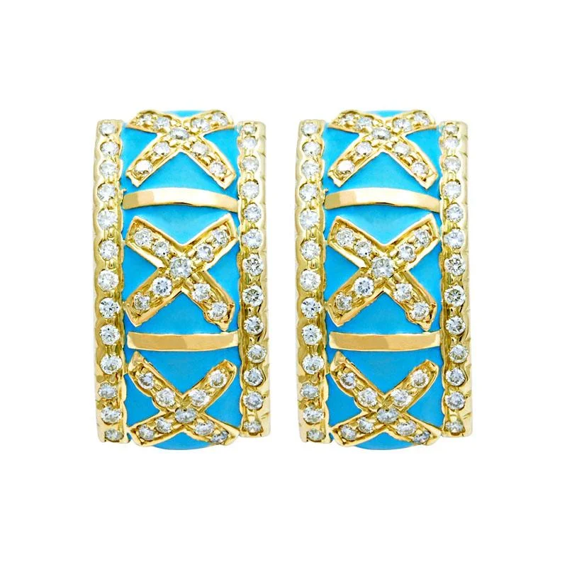 Elegant Dangle Earrings-Earrings-Diamond (Enamel)  (2033I)