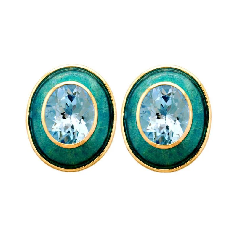 Fashionable Ear Cuffs-Earrings-Blue Topaz (Enamel)  (1879C)