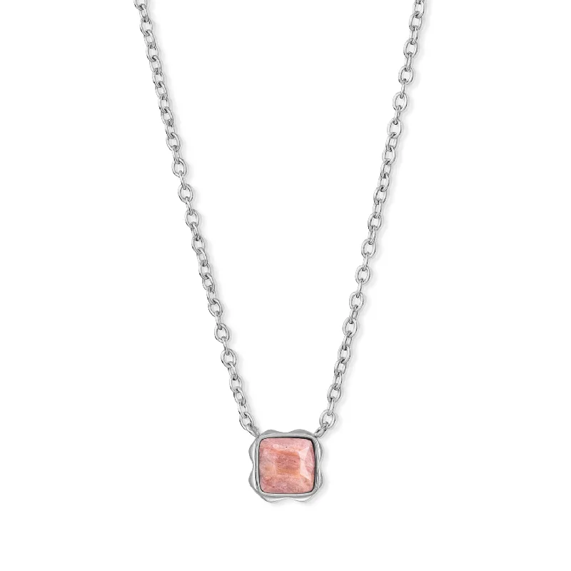 Adjustable Pendant Necklaces-Coeur De Lion July Birthstone Pink Rhodochrosite Necklace