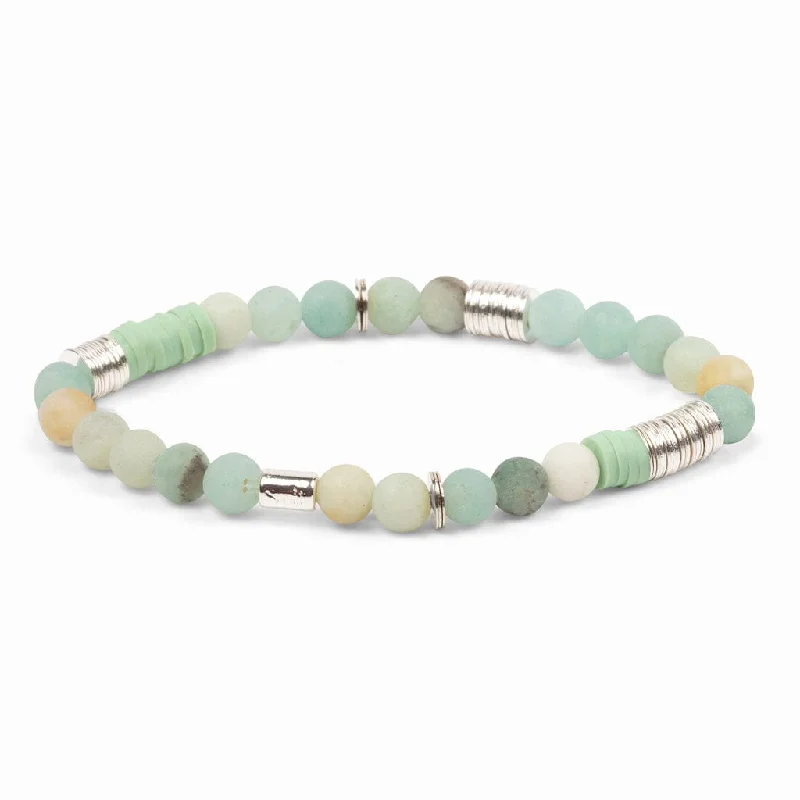 Sparkling Gold Tennis Bracelets-Scout Intermix Stone Stacking Bracelet - Amazonite