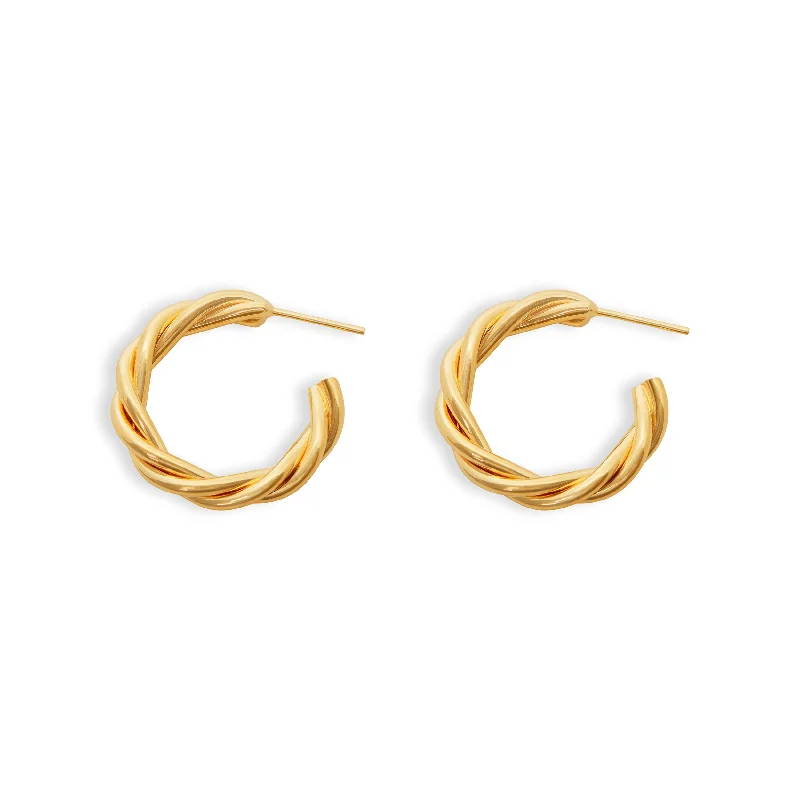 Gold Stud Earrings-THE MID SIZE ZOYA HOOP EARRINGS