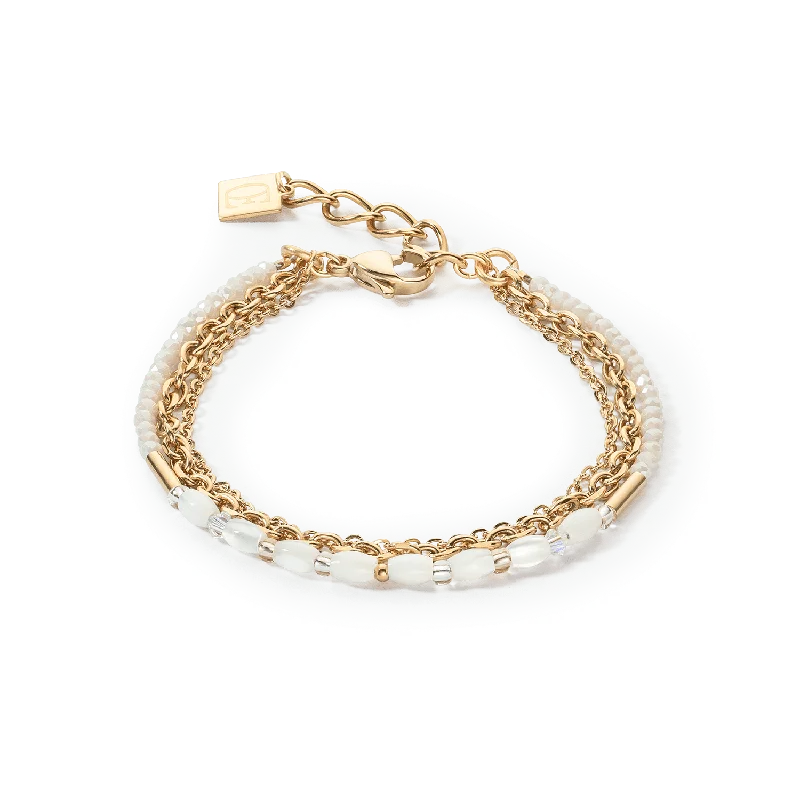 Simple Wedding Bracelets-Brilliant Square Layer Gold Bracelet