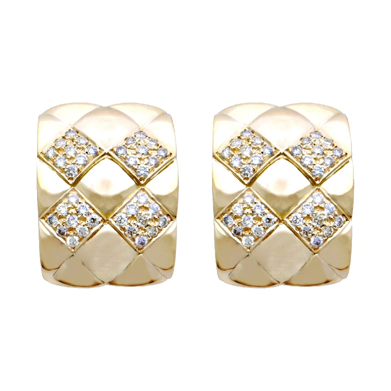 Modern Hoop Earrings-Earrings- Diamond (1842I)