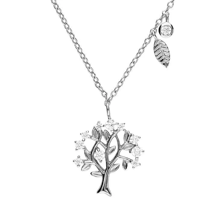 Custom Gemstone Pendant Necklaces-Tree of Life Necklace - Sterling Silver