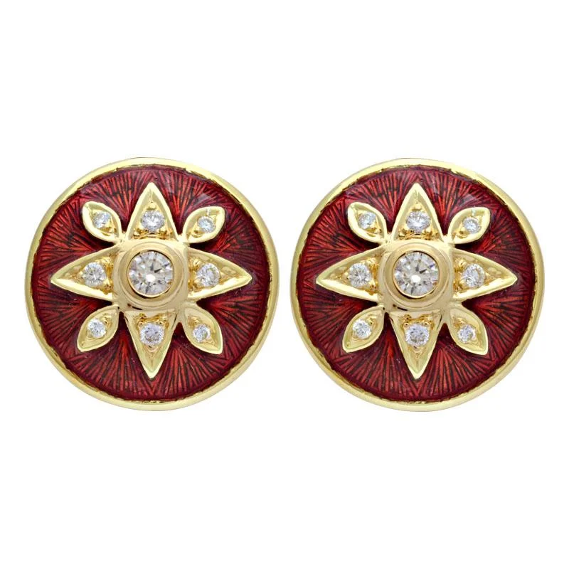 Handmade Earrings-Earrings-Diamond (Enamel)  (2109C)