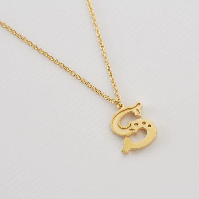 Stunning Pendant Necklaces for Brides-Alex Monroe 22ct Gold Vermeil Just My Type Letter S Necklace