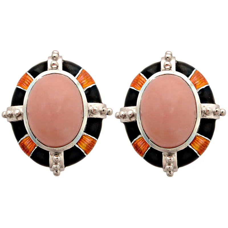 Vintage Pearl Earrings-Earrings-Pink Opal (Enamel)