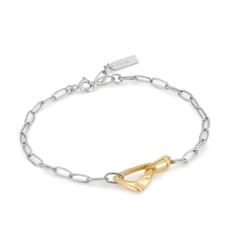 Colorful Charm Bracelets-Silver Arrow Link Chunky Chain Bracelet