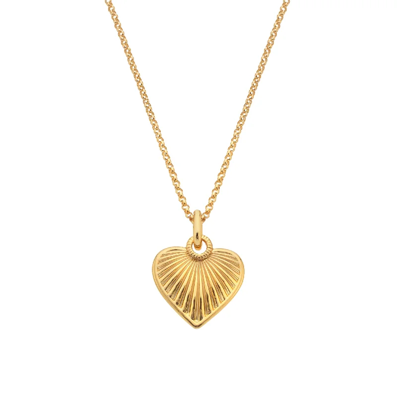 Colorful Necklace Pendants-Hot Diamonds Gold Vermeil Essence Heart Pendant Necklace