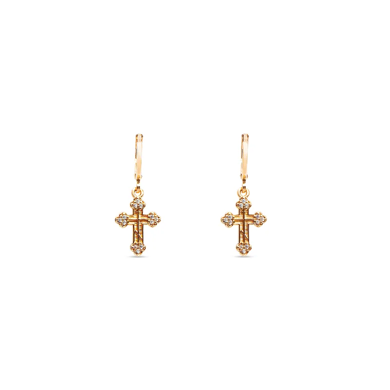 Luxury Diamond Stud Earrings-THE BEDFORD CROSS EARRING