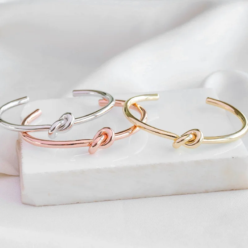 Dainty Gemstone Bangle Bracelets-Knot Dainty Bangle