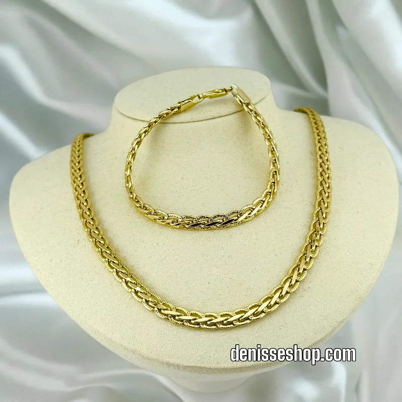 Elegant Silver Necklaces-14K / WOMEN ROPE FASHION NECKLACE 20” SET N103