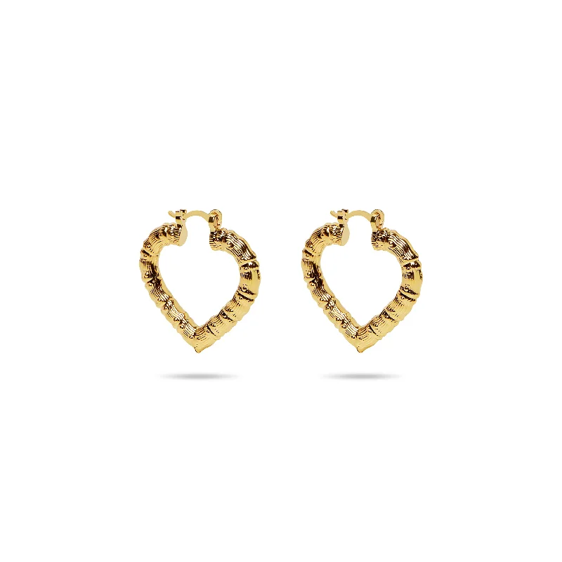 Classic Gold Earrings-THE LIGHT HEART BAMBOO EARRINGS