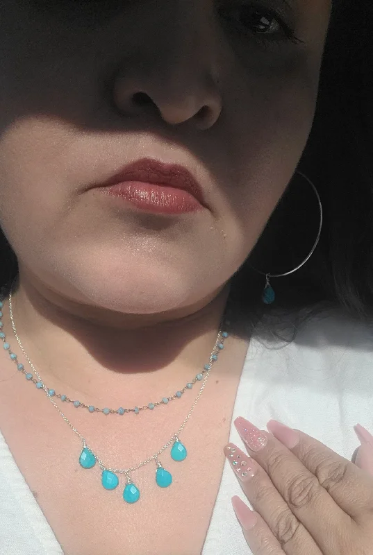 Modern Pendant Necklaces-Turquoise Cielo Necklace