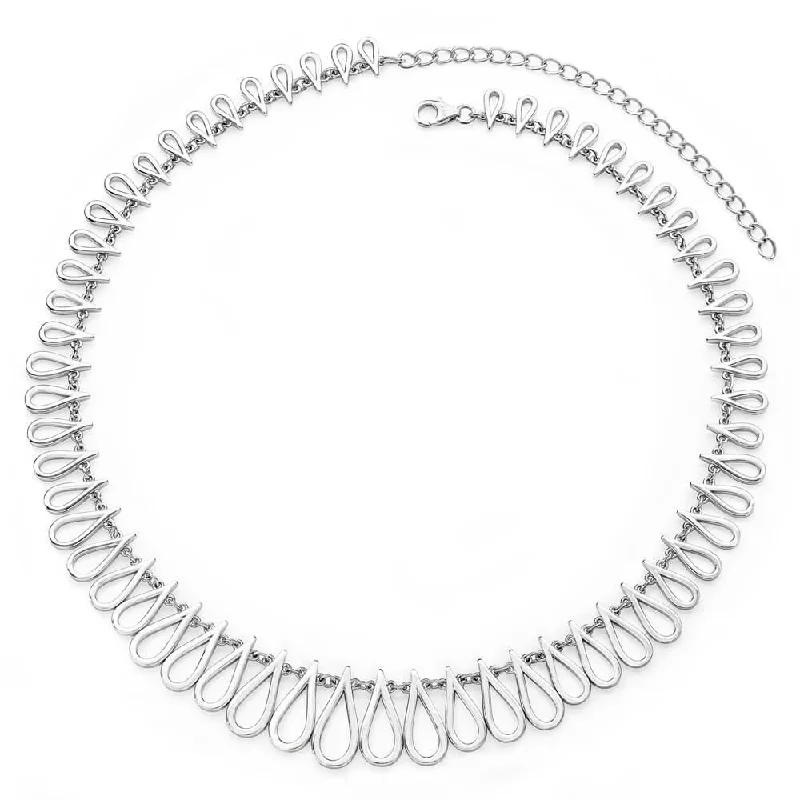 Trendy Heart Necklaces-Lucy Q Large Petal Necklace in Sterling Silver