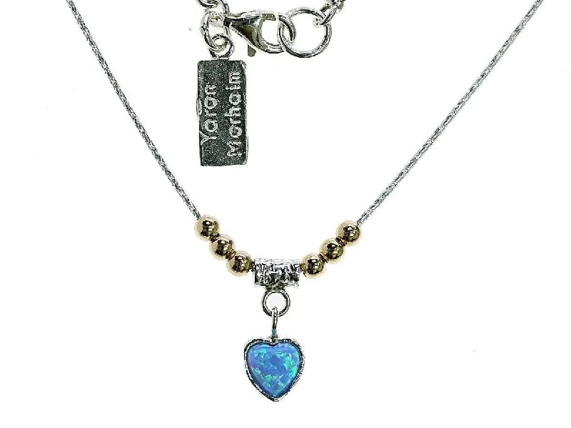 Trendy Heart Shape Necklaces-Gold and Opal Heart Necklace