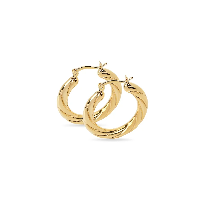 Luxury Gold Earrings-THE TWISTED HOWARD HOOP EARRINGS