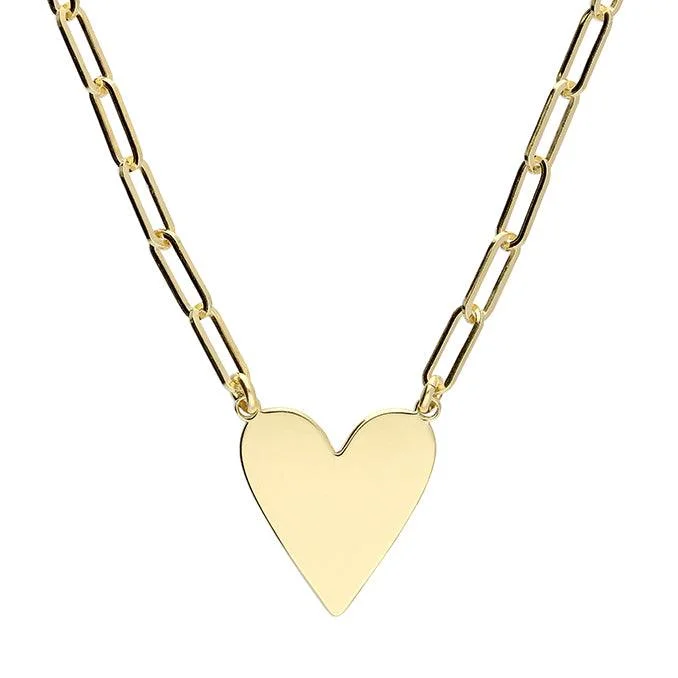 Sparkling Gold Chain Necklaces-Gold Chain Link Heart Necklace