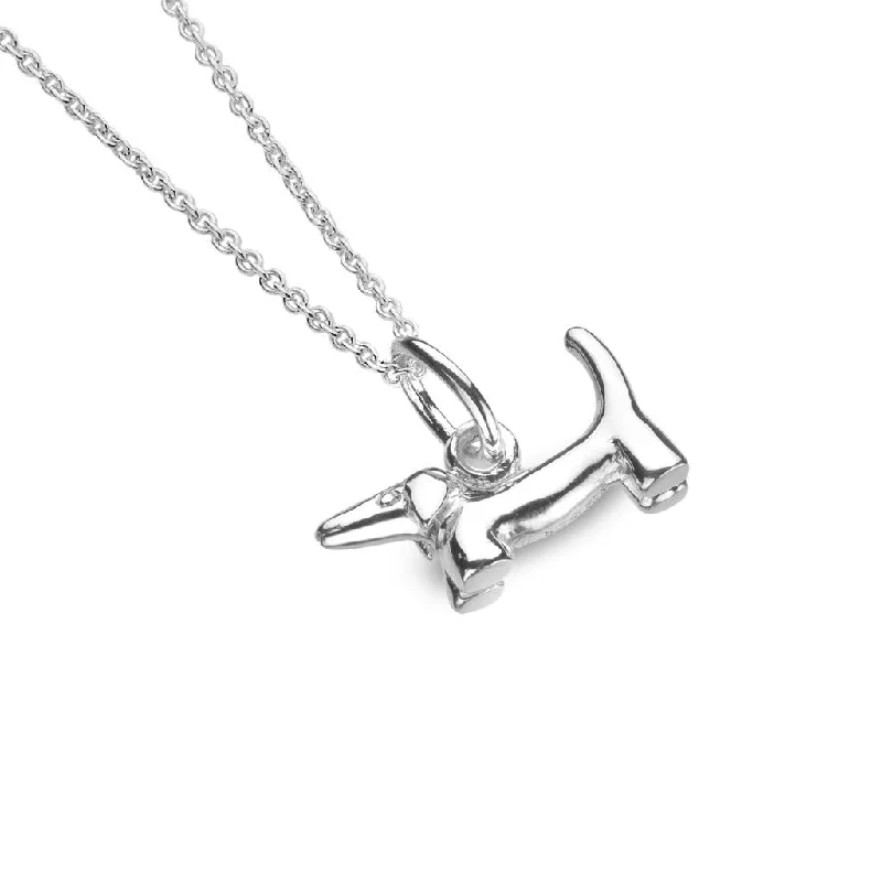 Artistic Silver Necklaces-Sea Gems Dachshund Necklace