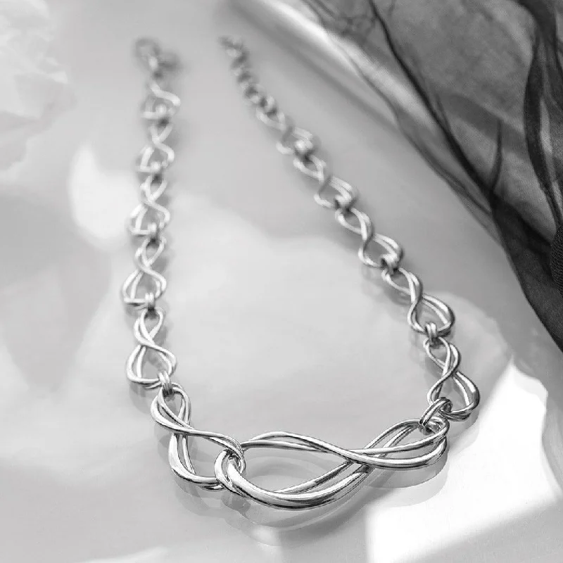 Heart-Shaped Diamond Necklaces-Kit Heath Sterling Silver Infinity Grande Multi-Link Necklace