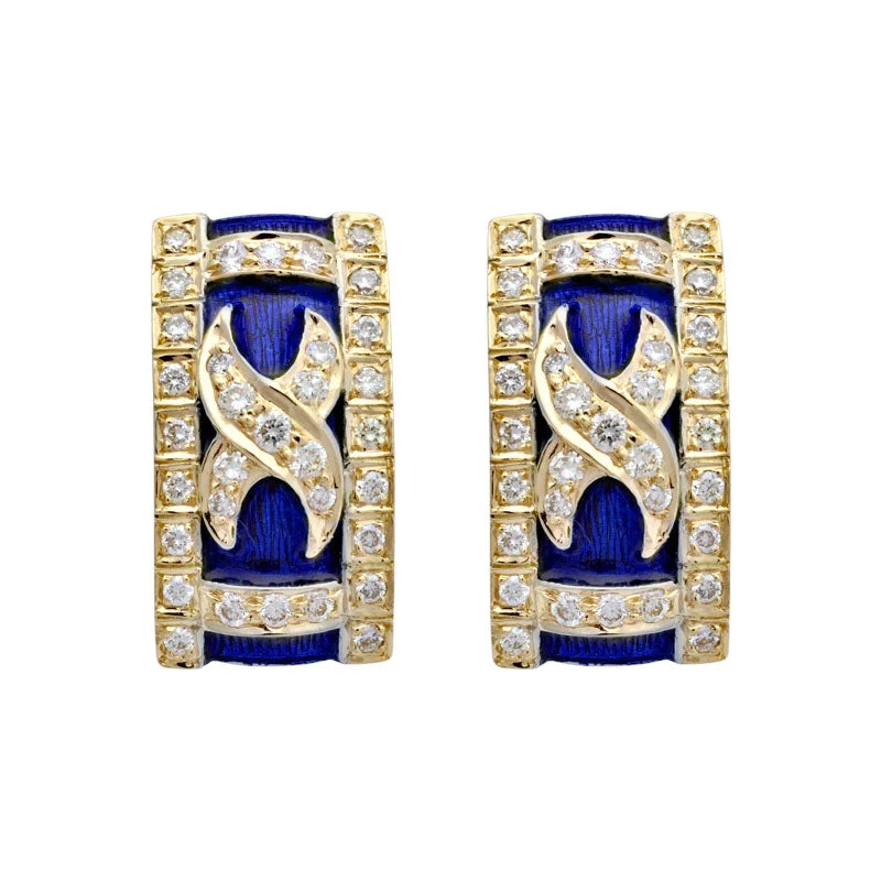 Long Statement Earrings-Earrings- Diamond (Enamel)