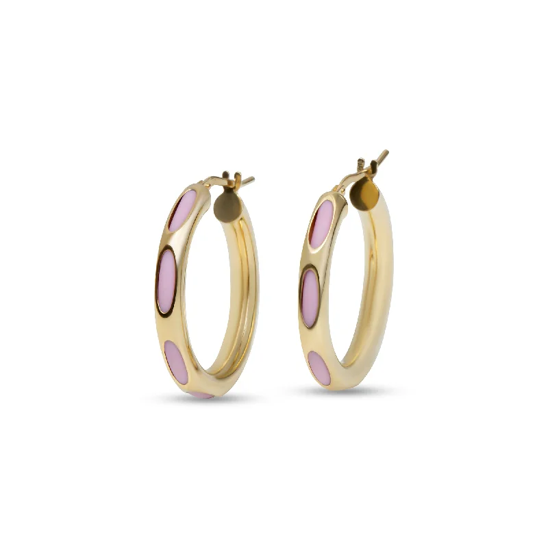 Trendy Drop Earrings-THE LUCY PINK TUBE HOOP EARRINGS