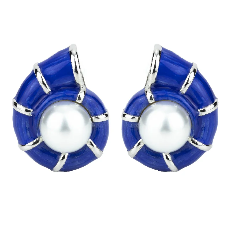 Vintage Style Earrings-Earrings - South Sea Pearl (enamel)