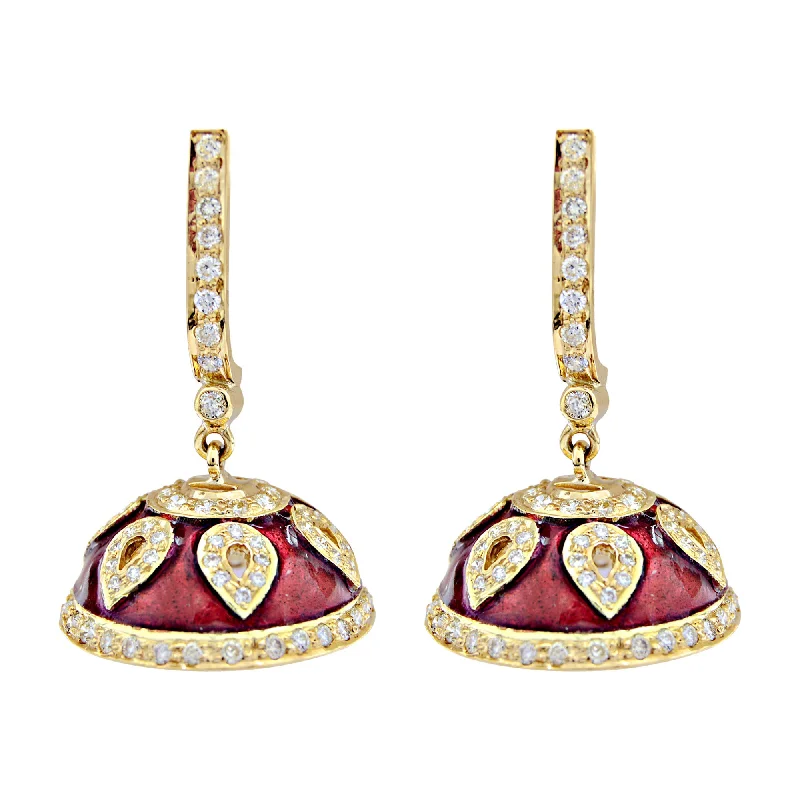 Dainty Gold Earrings-Earrings- Diamond (enamel) (2004D)