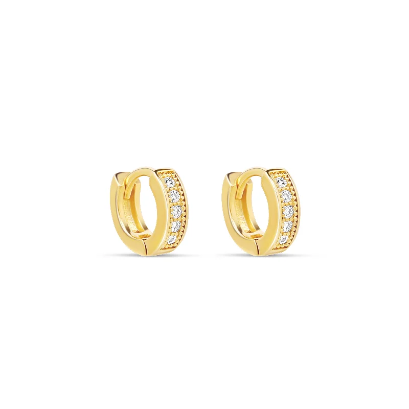 Artistic Stud Earrings-The Gold 9mm Melrose Huggies