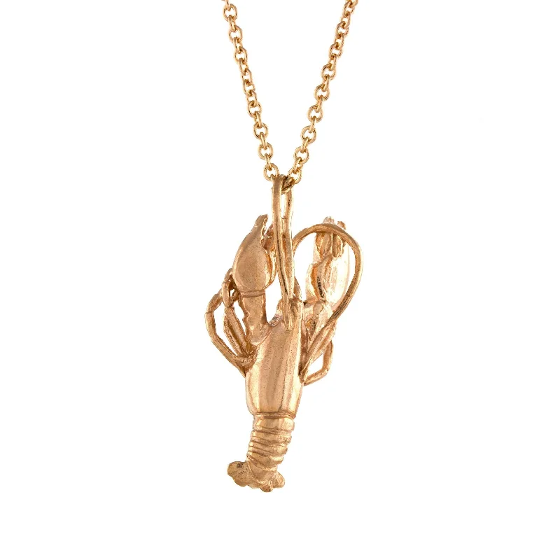 Sparkling Diamond Pendant Necklaces-Alex Monroe Lobster Necklace