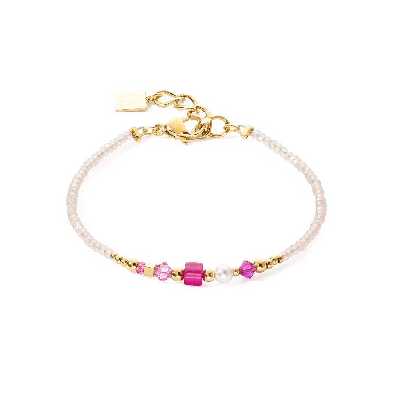 Statement Bracelets for Women-Magenta Square Bracelet