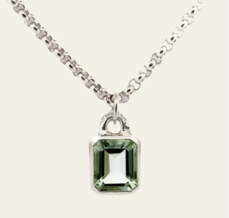 Designer Gemstone Necklaces-Dainty London Silver Maxi Giselle Necklace