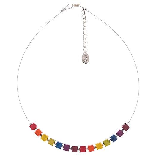 Luxury Crystal Necklaces-Carrie Elspeth Rainbow Wooden Cubes Links Necklace