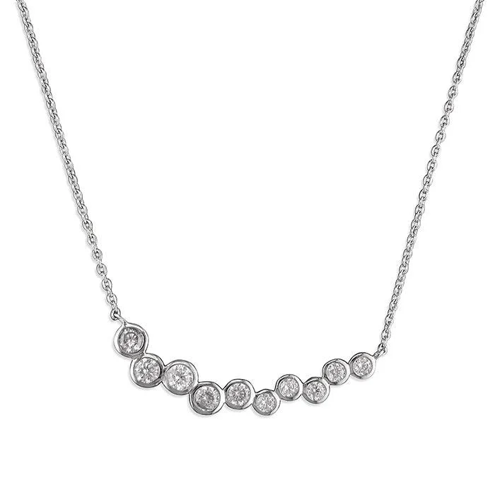 Sparkling Gemstone Necklaces-Sterling Silver and Cubic Zirconia Necklace