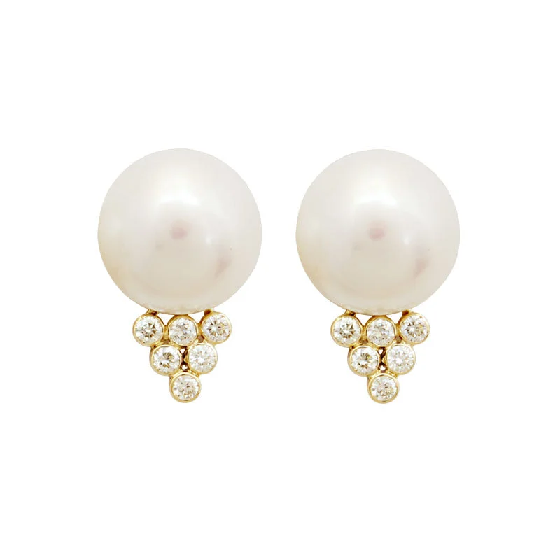 Chic Hoop Earrings-Earrings-Pearl and Diamond