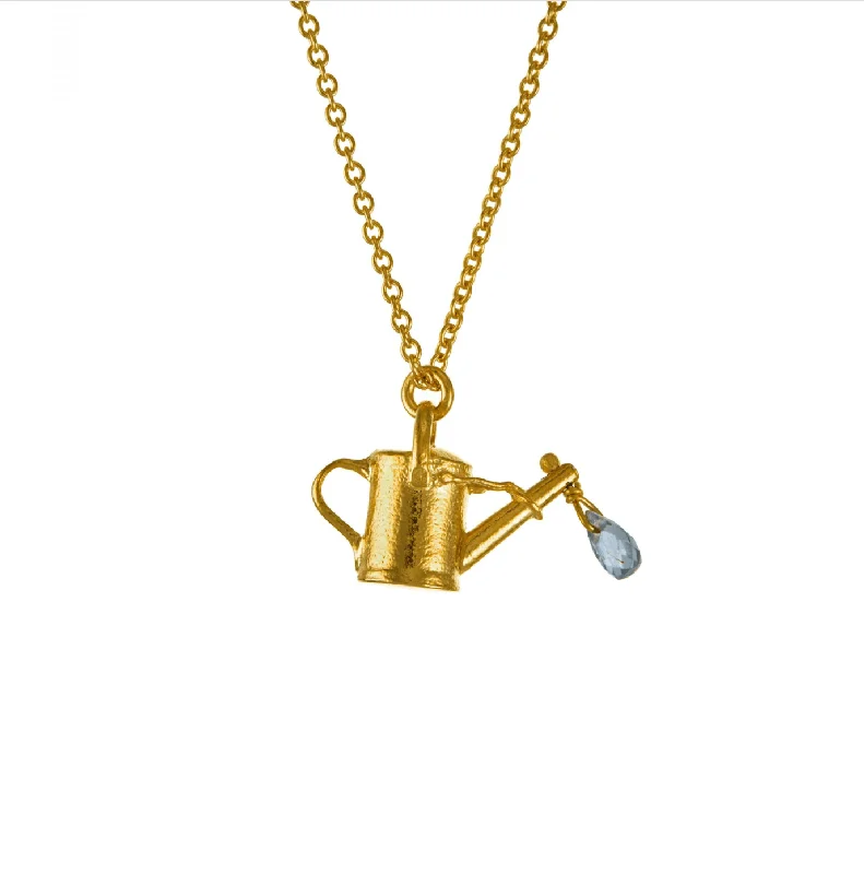 Fine Gemstone Necklaces-Alex Monroe Gold Watering Can Necklace